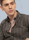 HKV FASHION Men Regular Fit Striped Spread Collar Casual Shirt