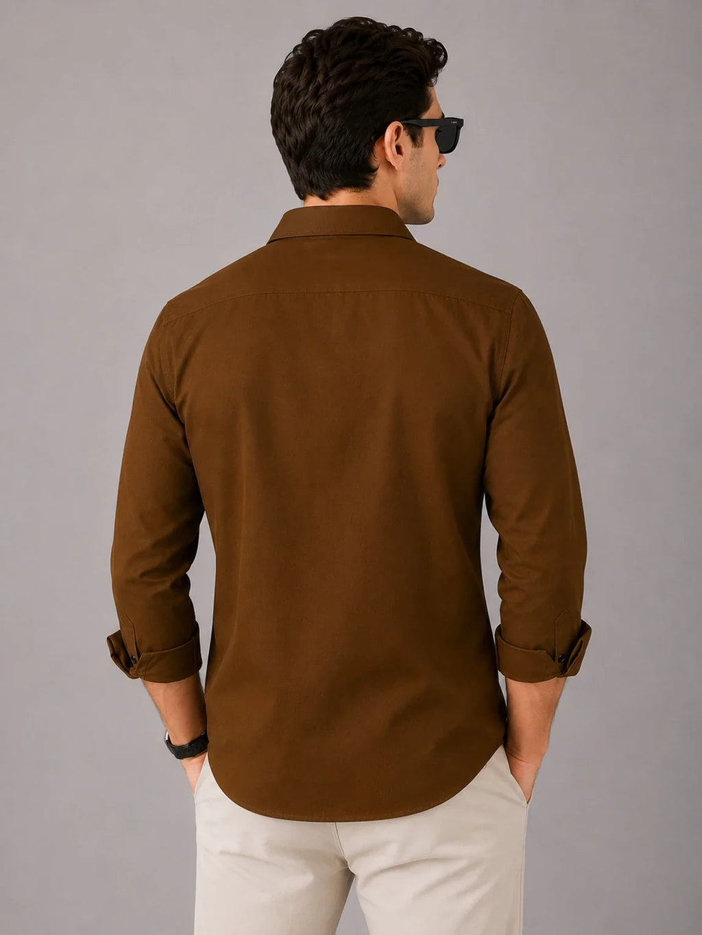 clinch fashion Men Slim Fit Solid Spread Collar Casual Shirt